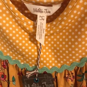 Matilda Jane NWT girls size 4 dress. Gold flowers